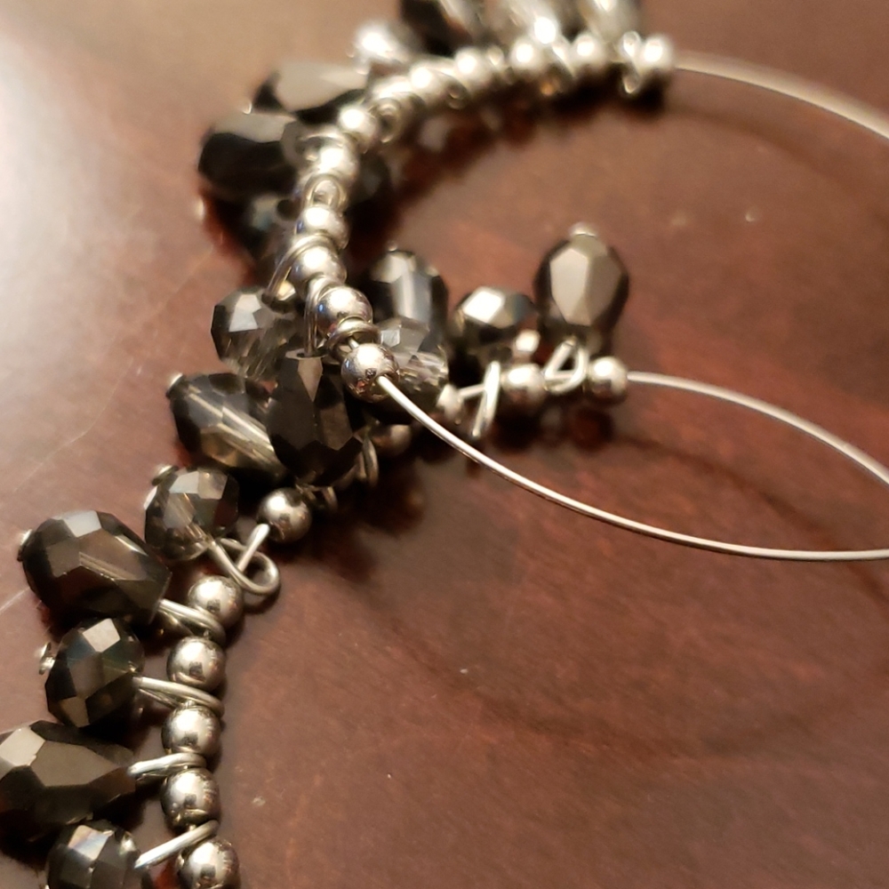 Silve and Black Earrings - Picture 3 of 4